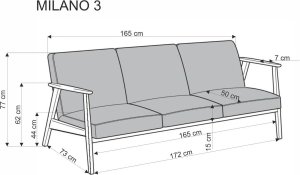 Halmar Sofa MILANO 3S beżowa/orzech HALMAR 13