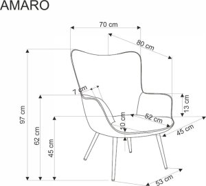 Halmar Fotel tapicerowany AMARO oliwkowy HALMAR 12