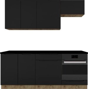 Stolkar Zestaw mebli kuchennych ISABEL dł. 2m czarny mat/dąb artisan STOLKAR 2