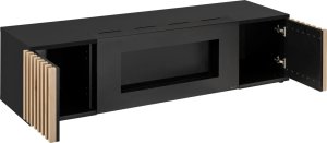 ASM Meble Szafka RTV CAMERON 160 hickory jackson/czarna z biokominkiem 2