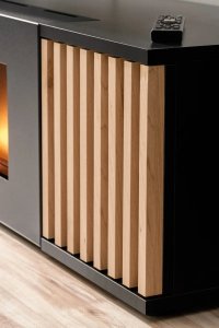 ASM Meble Szafka RTV CAMERON 160 hickory jackson/czarna z biokominkiem 5