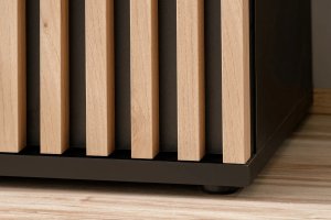 ASM Meble Szafka RTV CAMERON 160 hickory jackson/czarna z biokominkiem 7