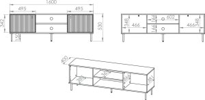 ML Meble Szafka RTV ELLEN 160 kaszmir ML MEBLE 10