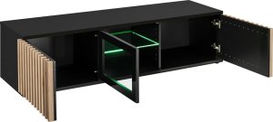 ASM Meble Szafka RTV CAMERON LED 160 hickory jackson/czarna 2
