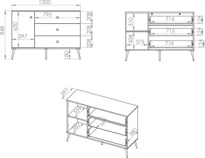 ML Meble Komoda BLU 1D3S granatowa ML MEBLE 8