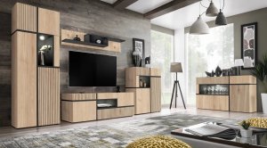 ASM Meble Komoda CROSS LED hickory jackson/czarna 4