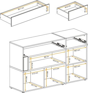 ASM Meble Komoda CROSS LED hickory jackson/czarna 8