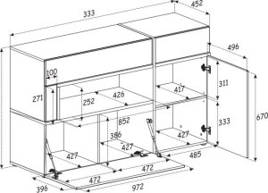 ASM Meble Komoda CROSS LED hickory jackson/czarna 10