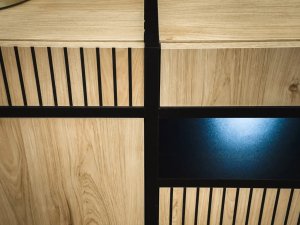 ASM Meble Szafka RTV CROSS LED 150 hickory jackson/czarna 5