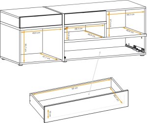 ASM Meble Szafka RTV CROSS LED 150 hickory jackson/czarna 7