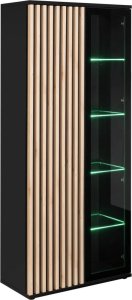 ASM Meble Meblościanka CAMERON LED hickory jackson/czarna z biokominkiem ASM Meble 4