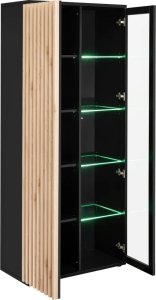 ASM Meble Meblościanka CAMERON LED hickory jackson/czarna z biokominkiem ASM Meble 5