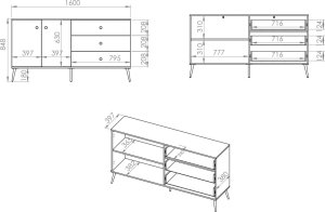 ML Meble Komoda GRIN 2D3S zielona ML MEBLE 12