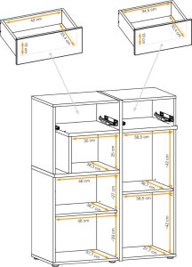 ASM Meble Meblościanka CROSS LED hickory jackson/czarna ASM Meble 11