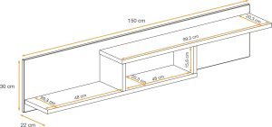 ASM Meble Meblościanka CROSS LED hickory jackson/czarna ASM Meble 13