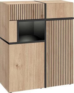ASM Meble Meblościanka CROSS LED hickory jackson/czarna ASM Meble 4