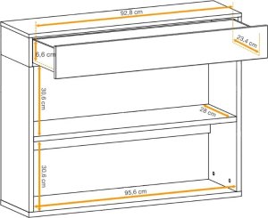 ASM Meble Szafka na buty wisząca EASY 2 czarna/dąb wotan  ASM Meble 4