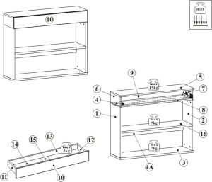 ASM Meble Szafka na buty wisząca EASY 2 czarna/dąb wotan  ASM Meble 5