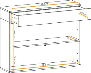 ASM Meble Szafka na buty wisząca EASY czarna/dąb wotan  ASM Meble 3