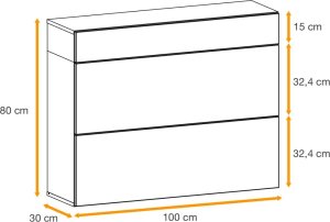 ASM Meble Szafka na buty wisząca EASY czarna/dąb wotan  ASM Meble 4