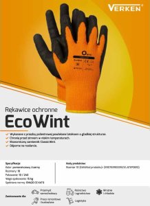 VERKEN Rękawice Robocze Zimowe Powlekane Ochronne Fullwint - Lekkie Ocieplenie  Xl Verken Ecowint 5907699003921 2