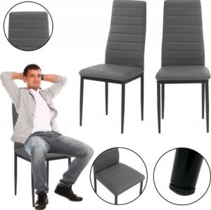 kontrast Krzesło tapicerowane nowoczesne do jadalni salonu Mark5 szare 8