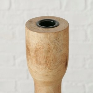 Boltze Świeczniki z drewna mango, dwie wysokości, CALDEAS 6