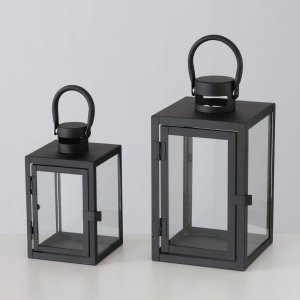 Boltze Metalowy lampion ze szklaną szybą, dwa rozmiary, ARANA 3