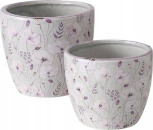 Boltze Doniczki ceramiczne z malowanymi kwiatami, SARAH 1