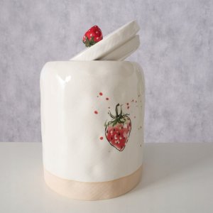 Boltze Ceramiczny pojemnik kuchenny, z pokrywką, STRAWBERRY 2