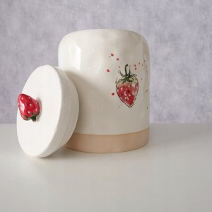 Boltze Ceramiczny pojemnik kuchenny, z pokrywką, STRAWBERRY 3
