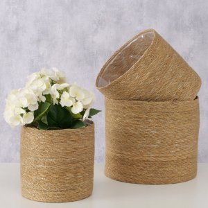 Boltze Komplet trzech osłonek na doniczkę, trawa morska, SOPHY 2