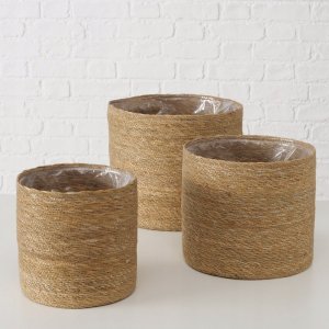 Boltze Komplet trzech osłonek na doniczkę, trawa morska, SOPHY 6