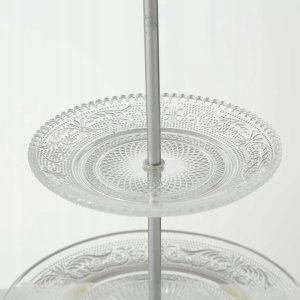 Boltze Szklana patera z dwoma poziomami, RELIEF, 28 cm 3