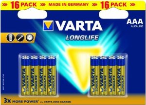 Varta Varta BV-LL 16 AAA, Single-use battery, AAA, Alkaline, 16 pc(s), Blue, Yellow, 122 mm 1