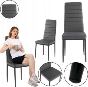 kontrast Krzesło tapicerowane nowoczesne do jadalni salonu welurowe Mark8 szare 2