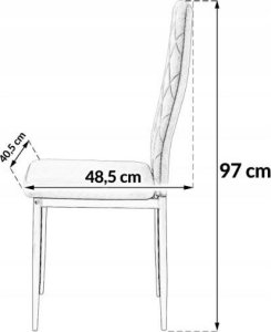 kontrast Krzesło tapicerowane nowoczesne do jadalni salonu welurowe Mark8 szare 3