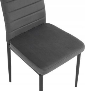 kontrast Krzesło tapicerowane nowoczesne do jadalni salonu welurowe Mark8 szare 4