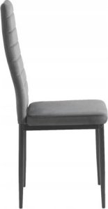 kontrast Krzesło tapicerowane nowoczesne do jadalni salonu welurowe Mark8 szare 6