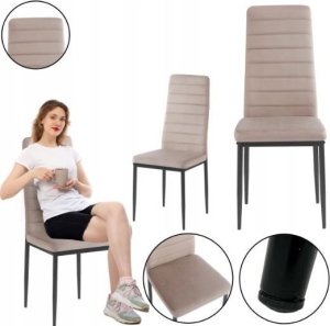 kontrast Krzesło tapicerowane nowoczesne do jadalni salonu welurowe Mark8 taupe 2