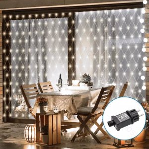 Lampki choinkowe Aigostar  Niskonapięciowe lampki choinkowe siatka 100led, Zimna biel, 1,5x1,5m Niskonapięciowa płaska taśma świetlna siatkowa, Zimna biel, 1,5 m 2