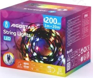 Lampki choinkowe Aigostar  Niskonapięciowe lampki choinkowe 200 led taśmowe multikolor 20m Niskonapięciowa taśma świetlna PVC i miedź, RGBY, 20m 2