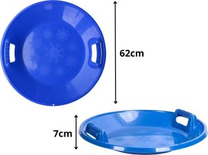 Verk Sanki plastikowe talerz ślizg slizgacz zjazdowy na śnieg okrągłe duże 62cm Sanki plastikowe talerz ślizg slizgacz zjazdowy na śnieg okrągłe duże 62cm 8