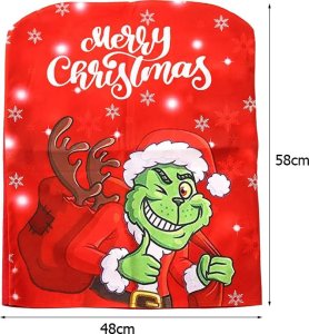 xxxxxxxxxxxxxxxx Verk Group (Verk) Pokrowiec świąteczny na krzesło dekoracyjny uniwersalny grinch na oparcie Pokrowiec świąteczny na krzesło dekoracyjny uniwersalny grinch na oparcie 9