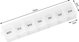 Verk Pojemnik na leki tygodniowy lekarstwa kasetka organizer na suplementy 7 dni Pojemnik na leki tygodniowy lekarstwa kasetka organizer na suplementy 7 dni 8