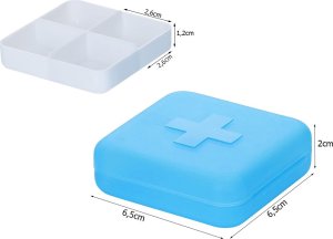 Verk Pojemnik pudełko kasetka na leki suplementy tabletki podróżny 4 przegródki Pojemnik pudełko kasetka na leki suplementy tabletki podróżny 4 przegródki 7