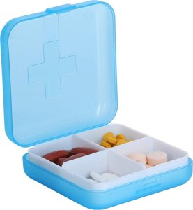 Verk Pojemnik pudełko kasetka na leki suplementy tabletki podróżny 4 przegródki Pojemnik pudełko kasetka na leki suplementy tabletki podróżny 4 przegródki 9