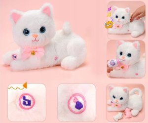 Jokomisiada Kotek interaktywny kot miauczy mruczy nagrywa melodie + kociaki ZA4694 BI 4