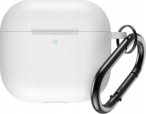 Hurtel Silicone Airpods Case with hook - AirPods 4 white 1
