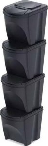 Kosz na śmieci Prosperplast KEDEN KOSZ NA ŚMIECI SORTIBOX 25L SET 4 - ANTRACYT ECO WOOD 1